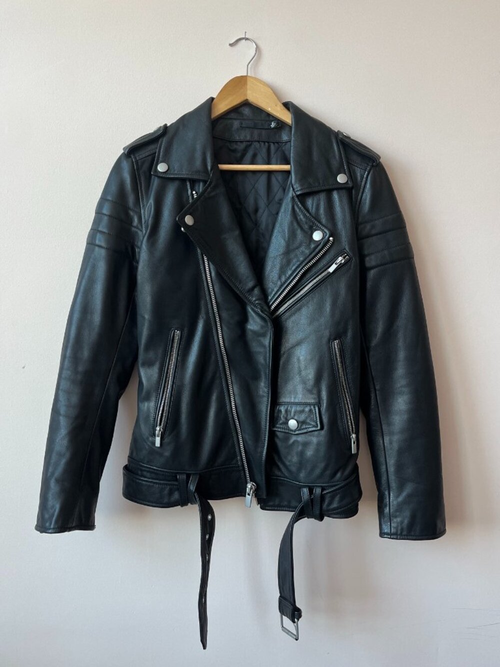 BLK DNM Leather Motorcycle Jacket Size S